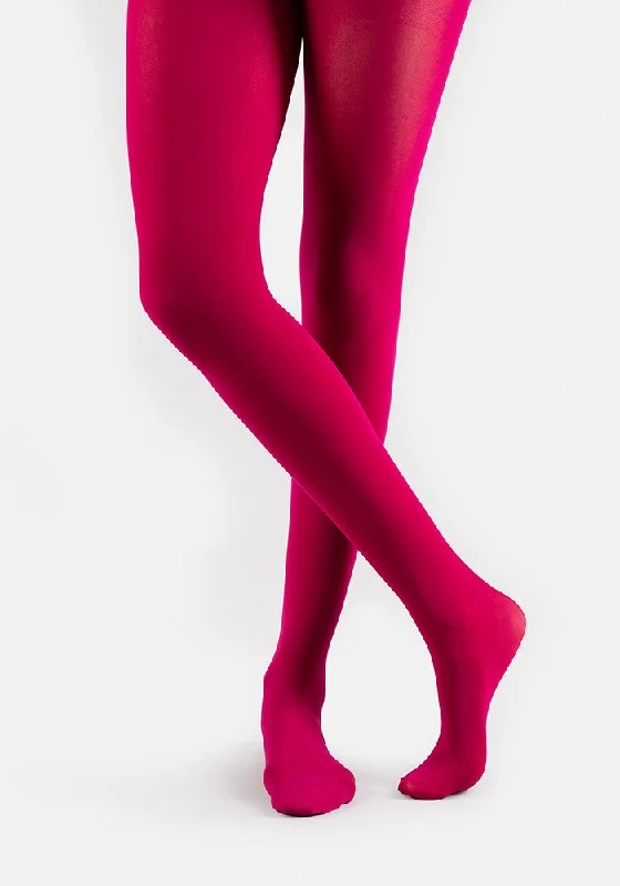 Women's Opaque Tights Premium 50 Denier Tights Cerise