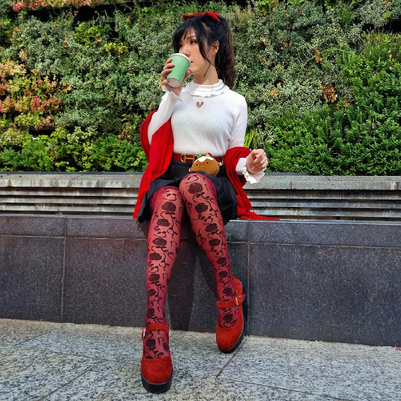 Embellished Tights for Women Rose Key