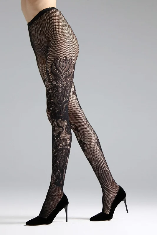 Lace Tights for Women Scroll Net Tights