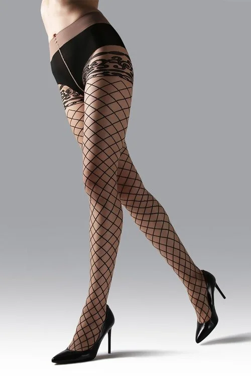 Women's Tights for Evening Wear Scroll Sheer Tights