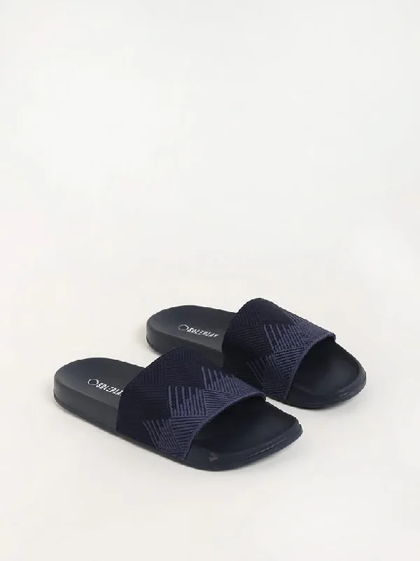 Women's pants for cocktail parties Distressed women jeans for a trendy and edgy look SOLEPLAY Blue Textured Slides Women's pants for cocktail parties Distressed women jeans for a trendy and edgy look SOLEPLAY Blue Textured Slides