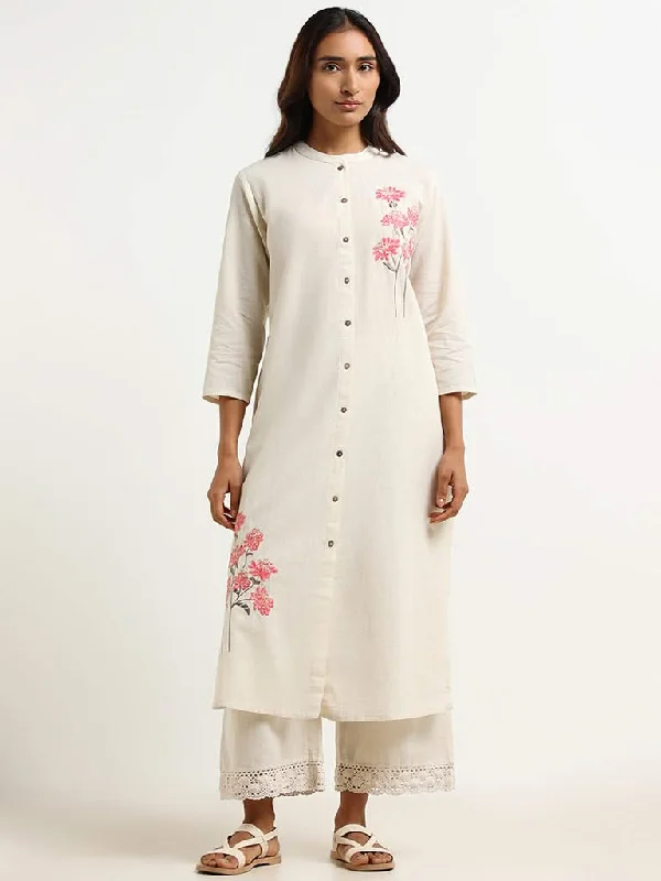 Women's polyester workout pants Button - fly women jeans with a traditional touch Utsa Beige Embroidered Kurta Women's polyester workout pants Button - fly women jeans with a traditional touch Utsa Beige Embroidered Kurta