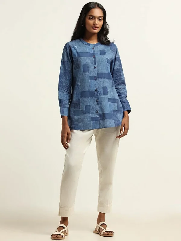 Women's nursing work pants Straight - leg women jeans with a classic and timeless appeal Utsa Blue Printed Kurti Women's nursing work pants Straight - leg women jeans with a classic and timeless appeal Utsa Blue Printed Kurti