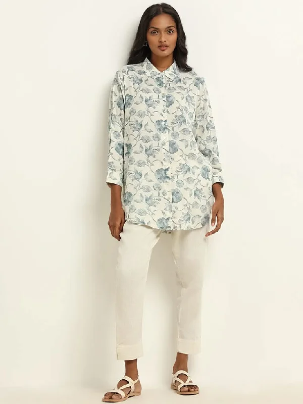 Women's pants for business trips Bootcut women jeans to complement various shoe styles Utsa Blue Printed Tunic Women's pants for business trips Bootcut women jeans to complement various shoe styles Utsa Blue Printed Tunic