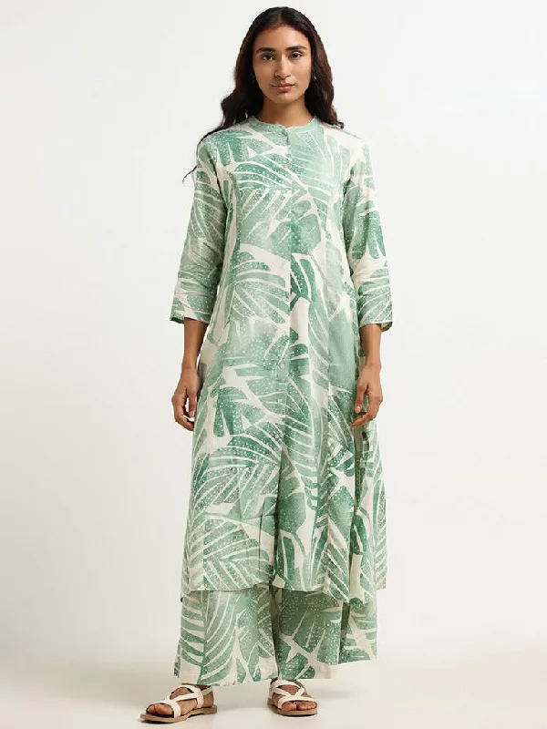 Women's pants with stretch panels Light - wash women jeans for a fresh and summery appearance Utsa Green Printed Kurta Women's pants with stretch panels Light - wash women jeans for a fresh and summery appearance Utsa Green Printed Kurta