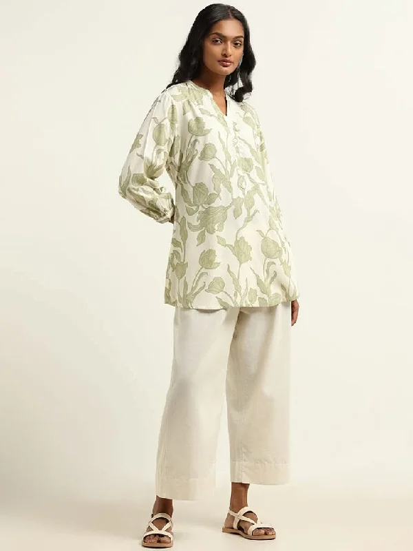 Women's pants for running Wide - leg women jeans for a modern and relaxed vibe Utsa Green Printed Kurti Women's pants for running Wide - leg women jeans for a modern and relaxed vibe Utsa Green Printed Kurti