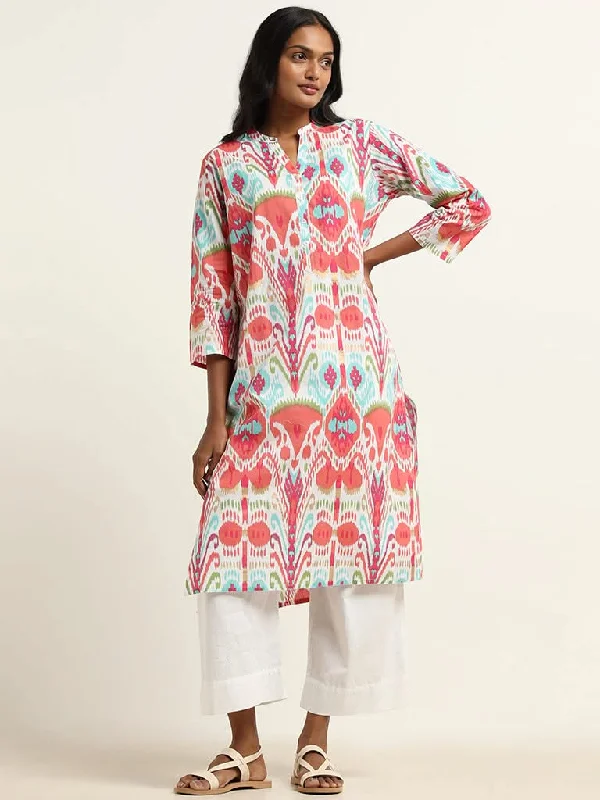 Women's pants for snowboarding Button - fly women jeans with a traditional touch Utsa Multicolor Ikkat Printed Kurta Women's pants for snowboarding Button - fly women jeans with a traditional touch Utsa Multicolor Ikkat Printed Kurta
