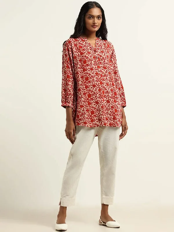 Women's sequined party pants Mom jeans for a nostalgic and casual look Utsa Red Printed Kurti Women's sequined party pants Mom jeans for a nostalgic and casual look Utsa Red Printed Kurti