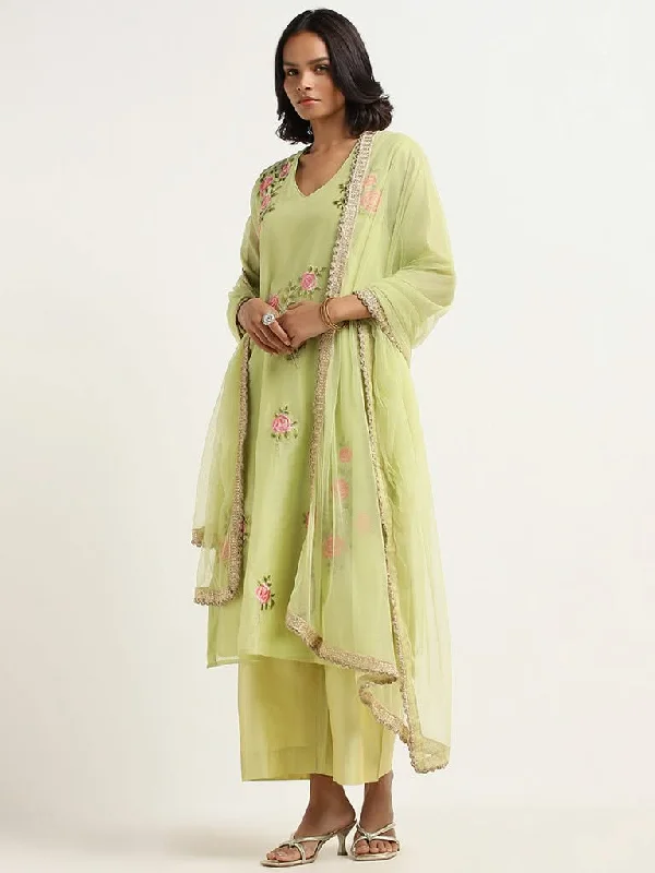 Women's matching top and pants set Mom jeans for a nostalgic and casual look Vark Green Printed Cotton Blend Kurta with Palazzos and Dupatta Women's matching top and pants set Mom jeans for a nostalgic and casual look Vark Green Printed Cotton Blend Kurta with Palazzos and Dupatta