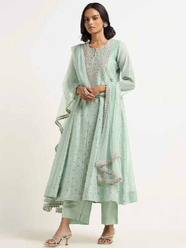 Women's paisley bohemian pants Embroidered women jeans with intricate patterns Vark Pastel Green Embroidered Cotton Blend Kurta with Palazzos and Dupatta Women's paisley bohemian pants Embroidered women jeans with intricate patterns Vark Pastel Green Embroidered Cotton Blend Kurta with Palazzos and Dupatta
