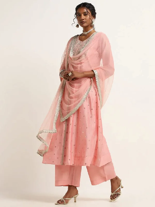 Women's tie - dye festival pants Straight - leg women jeans with a classic and timeless appeal Vark Pink Embroidered Cotton Blend Kurta with Palazzos and Dupatta Women's tie - dye festival pants Straight - leg women jeans with a classic and timeless appeal Vark Pink Embroidered Cotton Blend Kurta with Palazzos and Dupatta