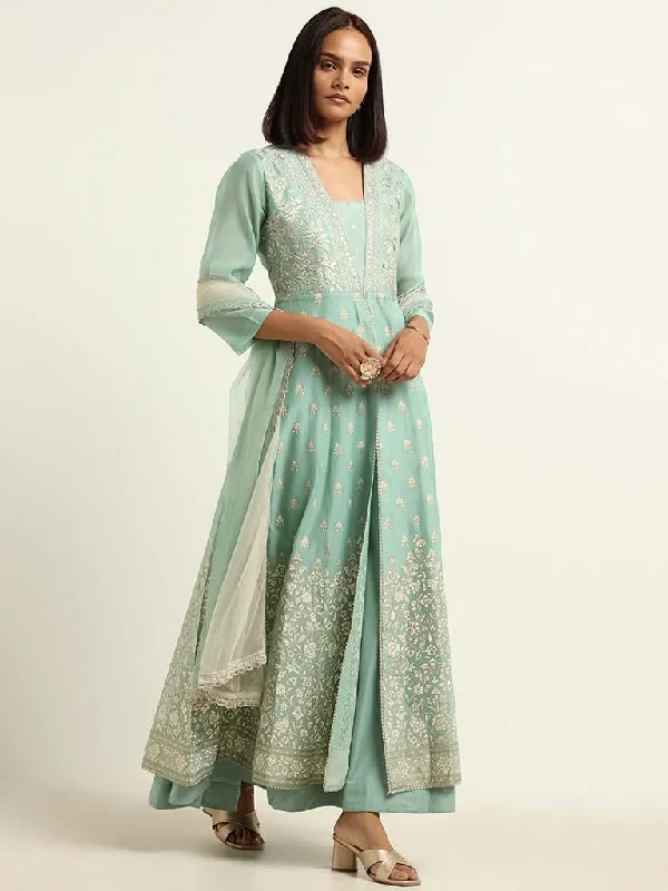 Women's eco - friendly organic pants Mom jeans for a nostalgic and casual look Vark Pista Green Kurta, Skirt & Dupatta Set Women's eco - friendly organic pants Mom jeans for a nostalgic and casual look Vark Pista Green Kurta, Skirt & Dupatta Set