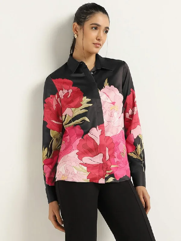 Women's sequined party pants Mom jeans for a nostalgic and casual look Wardrobe Black Floral Shirt Women's sequined party pants Mom jeans for a nostalgic and casual look Wardrobe Black Floral Shirt
