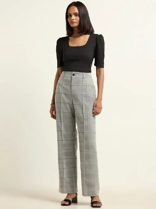 Women's spandex stretch pants Cargo women jeans with multiple pockets for added functionality Wardrobe Grey Checked Trousers Women's spandex stretch pants Cargo women jeans with multiple pockets for added functionality Wardrobe Grey Checked Trousers