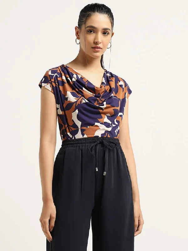 Women's one - piece jumpsuit pants Embroidered women jeans with intricate patterns Wardrobe Navy Printed Top Women's one - piece jumpsuit pants Embroidered women jeans with intricate patterns Wardrobe Navy Printed Top
