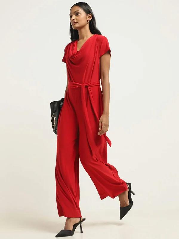 Women's denim shorts - style pants Light - wash women jeans for a fresh and summery appearance Wardrobe Red Cowl Neck Jumpsuit with Belt Women's denim shorts - style pants Light - wash women jeans for a fresh and summery appearance Wardrobe Red Cowl Neck Jumpsuit with Belt