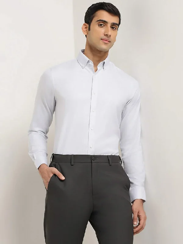 Women's checked casual pants Skinny women jeans with a form - fitting design WES Formals Grey Self-Patterned Cotton Slim Fit Shirt Women's checked casual pants Skinny women jeans with a form - fitting design WES Formals Grey Self-Patterned Cotton Slim Fit Shirt