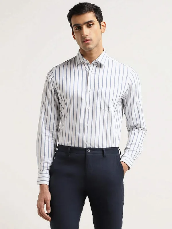 Women's pants for family gatherings Embroidered women jeans with intricate patterns WES Formals White Striped Cotton Slim Fit Shirt Women's pants for family gatherings Embroidered women jeans with intricate patterns WES Formals White Striped Cotton Slim Fit Shirt