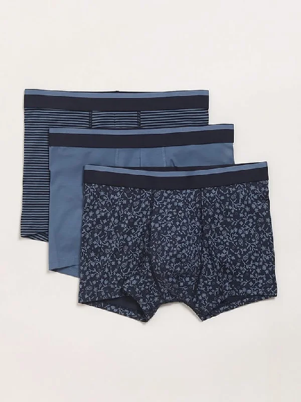 Women's flared office pants Ripped women jeans for a rebellious and fashion - forward style WES Lounge Blue Printed Cotton Trunks - Pack of 3 Women's flared office pants Ripped women jeans for a rebellious and fashion - forward style WES Lounge Blue Printed Cotton Trunks - Pack of 3