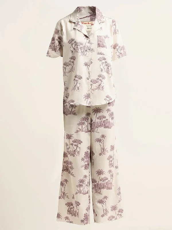 Women's junior - sized denim pants Distressed women jeans for a trendy and edgy look Wunderlove White Printed Cotton Shirt with Pyjamas Women's junior - sized denim pants Distressed women jeans for a trendy and edgy look Wunderlove White Printed Cotton Shirt with Pyjamas